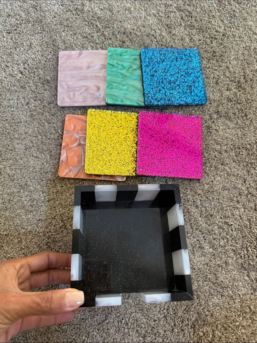 Kurt Geiger London Acrylic Rainbow Coaster Set